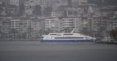 A ferry cruises off the coast of Izmir, western Türkiye, Feb. 11, 2024. (AA Photo)