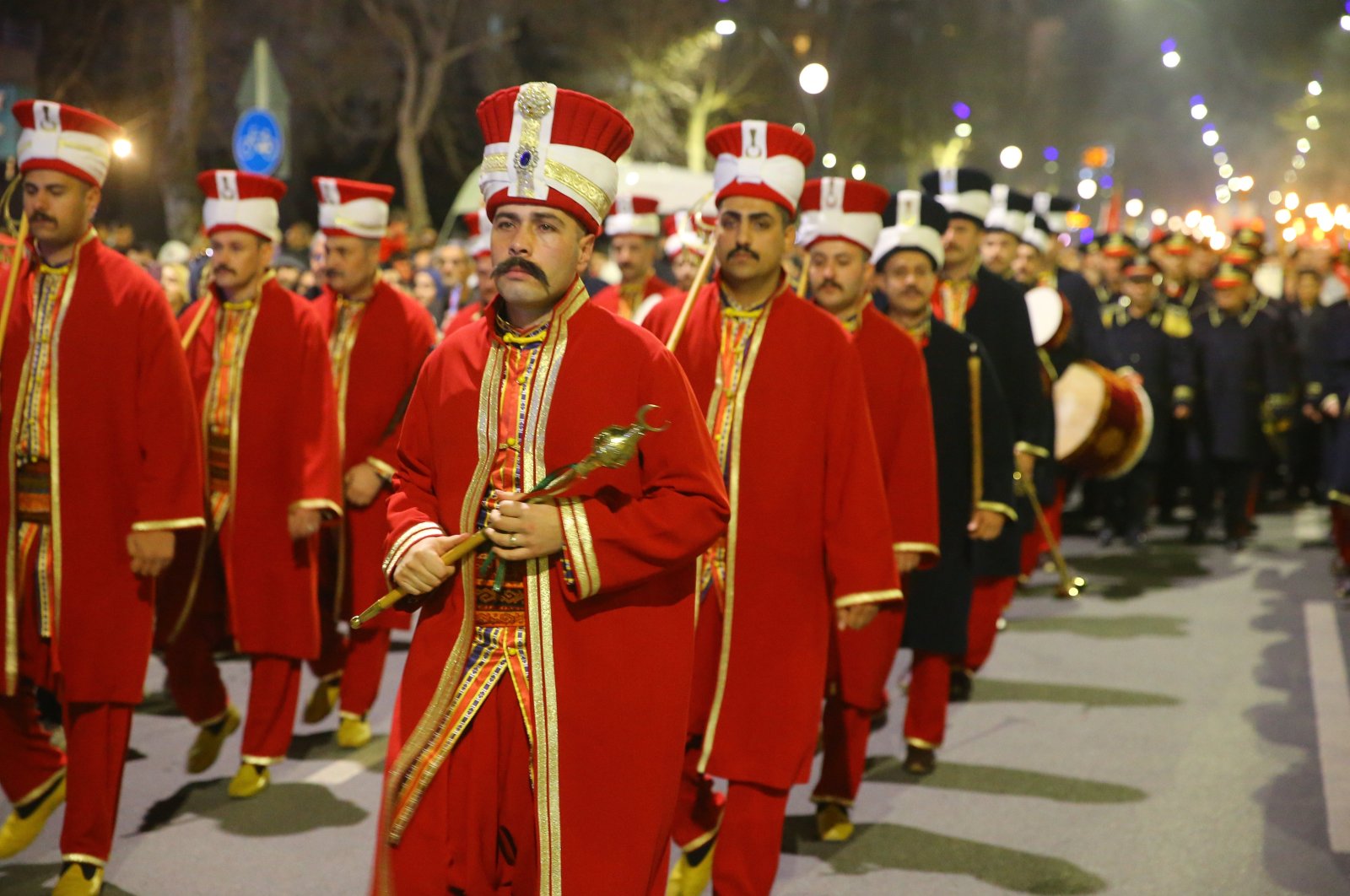 The Mehteran Unit participates in a parade to celebrate the 104th anniversary of the liberation of Kahramanmaraş, southeastern Türkiye, Feb. 12, 2024. (AA Photo)