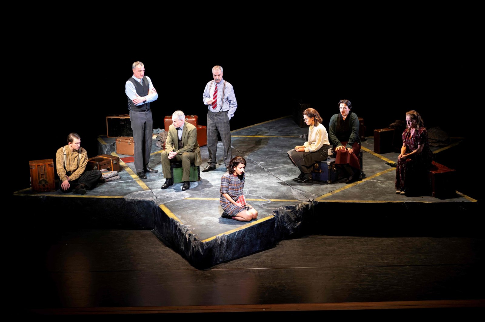 "Je Anne" musical, based on Anne Frank&#039;s diary, is back at Kennemer Theater near Amsterdam. The stage setup includes a Star of David representing the hiding place of Anne Frank. The show reminds us of the importance of her story. (AFP Photo)
