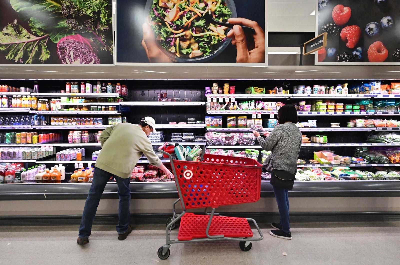 People shop in the food section of a retail store in Rosemead, California, U.S., Jan. 19, 2024. (AFP Photo)