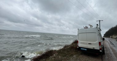Rescue effort continues for the six-person crew of the cargo ship that sank in the Marmara Sea, Istanbul, Türkiye, Feb. 15, 2024. (AA Photo)
