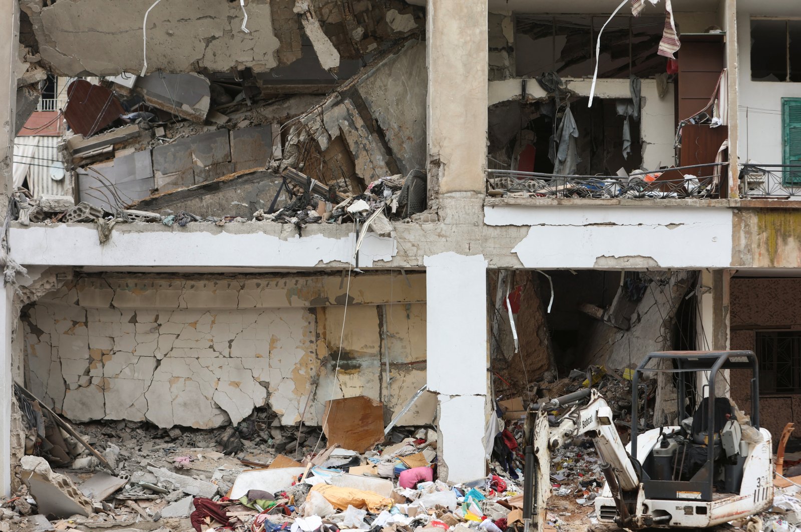 A view of the building damaged in an Israeli airstrike in Nabatieh, southern Lebanon, Feb. 15, 2024. (Reuters Photo)