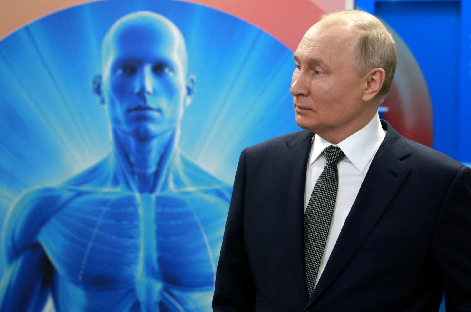 Russia&#039;s President Vladimir Putin visits the Moscow Health Care Department, Moscow, Russia, Feb. 14, 2024. (Reuters Photo)