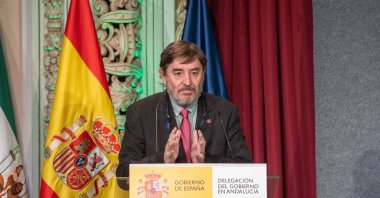 The director of the Cervantes Institute, Luis Garcia Montero, speaks at a ceremony in Seville, Spain, Dec. 20, 2022. (Getty Images Photo)