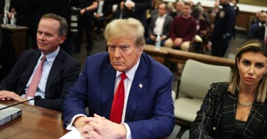 Former U.S. President Donald Trump sits in New York State Supreme Court during the civil fraud trial against the Trump Organization, in New York City on Jan. 11, 2024. (AFP File Photo)