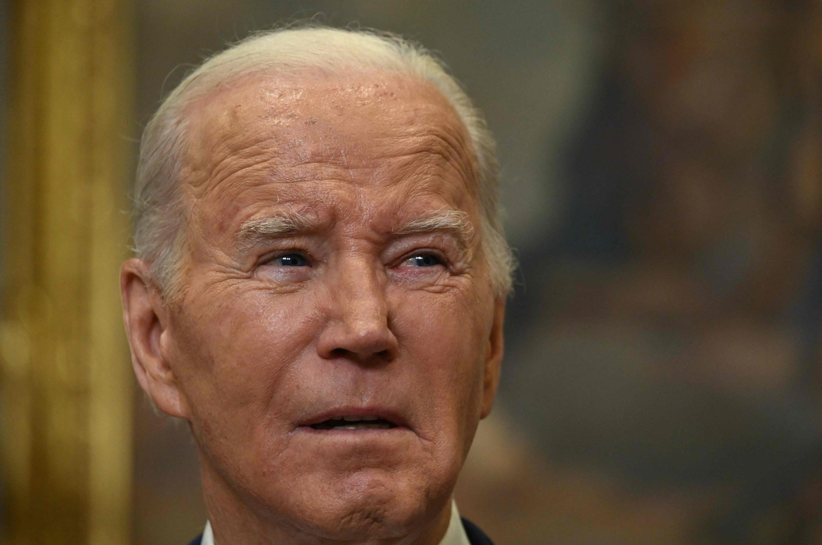 U.S. President Joe Biden speaks about the death of Russian opposition leader Alexei Navalny, in the Roosevelt Room of the White House in Washington, D.C., Feb. 16, 2024. (AFP Photo)