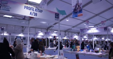 Publisher stands at the 9th Üsküdar Book Fair, Istanbul, Türkiye, Feb. 17, 2024. (Photo by Amina Ali)