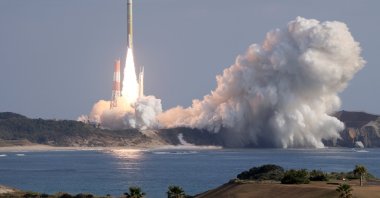 Japan's H3 rocket lifts off from Tanegashima Space Center in Kagoshima Prefecture, southwestern Japan, Feb. 17, 2024. (EPA Photo)