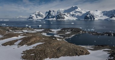 A breathtaking view of lakes on Horseshoe Island, Antarctica, Feb. 19, 2024. (AA Photo)