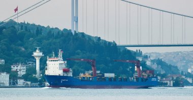 Russian Ro-Ro cargo ship Sparta II sails in the Bosporus Strait in Istanbul, Türkiye, May 18, 2022. (Reuters Photo)