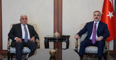 Foreign Minister Hakan Fidan and the head of Hashd al-Shaabi (Popular Mobilization Forces – PMF) meet in Türkiye&#039;s capital Ankara, Feb. 19, 2024. (AA Photo)