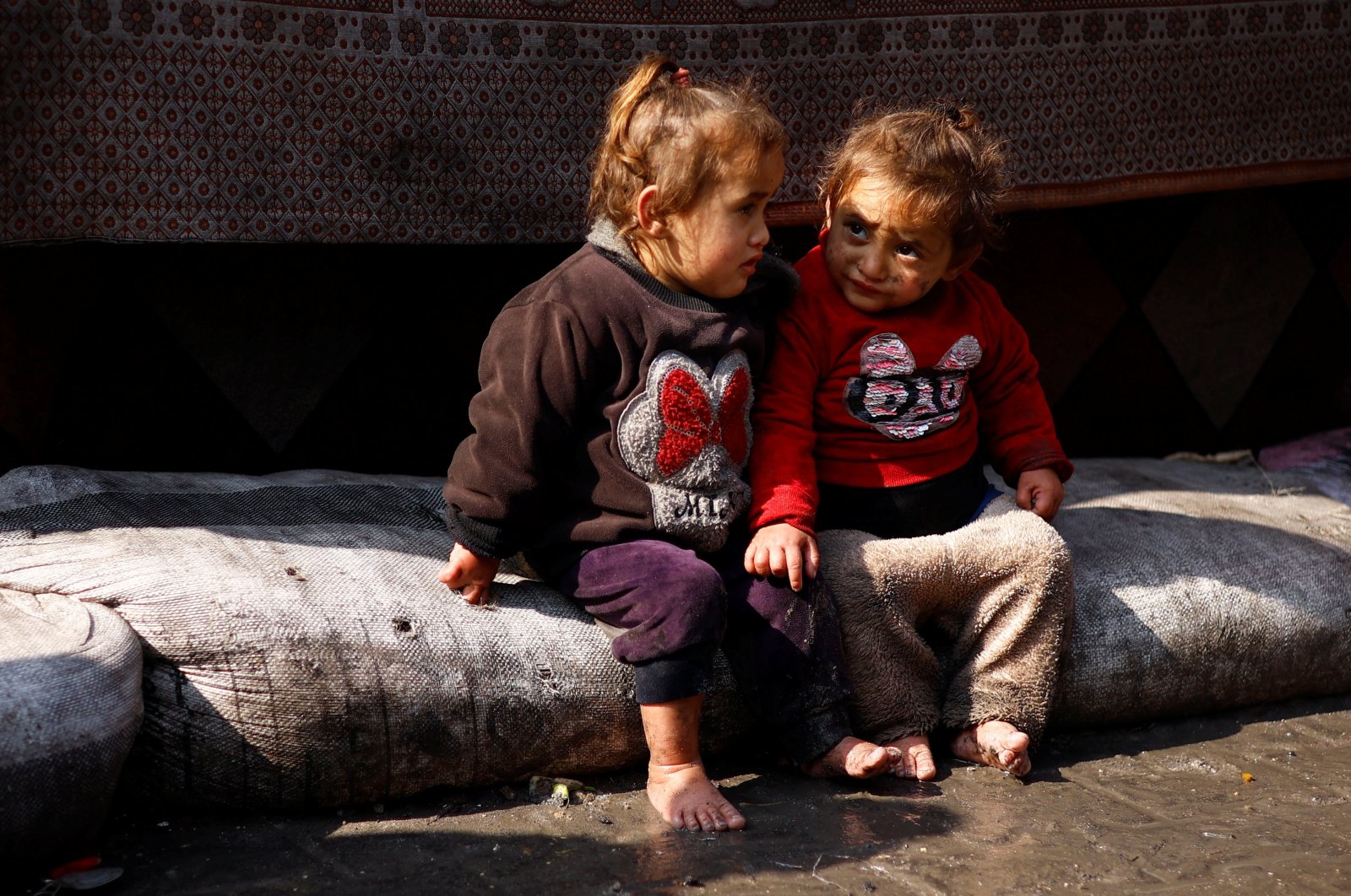 Displaced Palestinian children are seen in Rafah, southern Gaza Strip, Palestine, Feb. 19, 2024. (Reuters Photo)