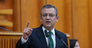 Republican People's Party (CHP) Chair Özgür Özel speaks at his party's group meeting at Parliament, Ankara, Türkiye, Feb. 20, 2024. (AA Photo)