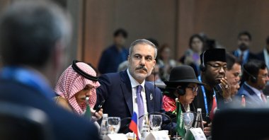 Foreign Minister Hakan Fidan attends the two-day G-20 foreign ministers meeting hosted by the term president in Rio de Janeiro, Brazil, Feb. 22, 2024. (AA Photo)