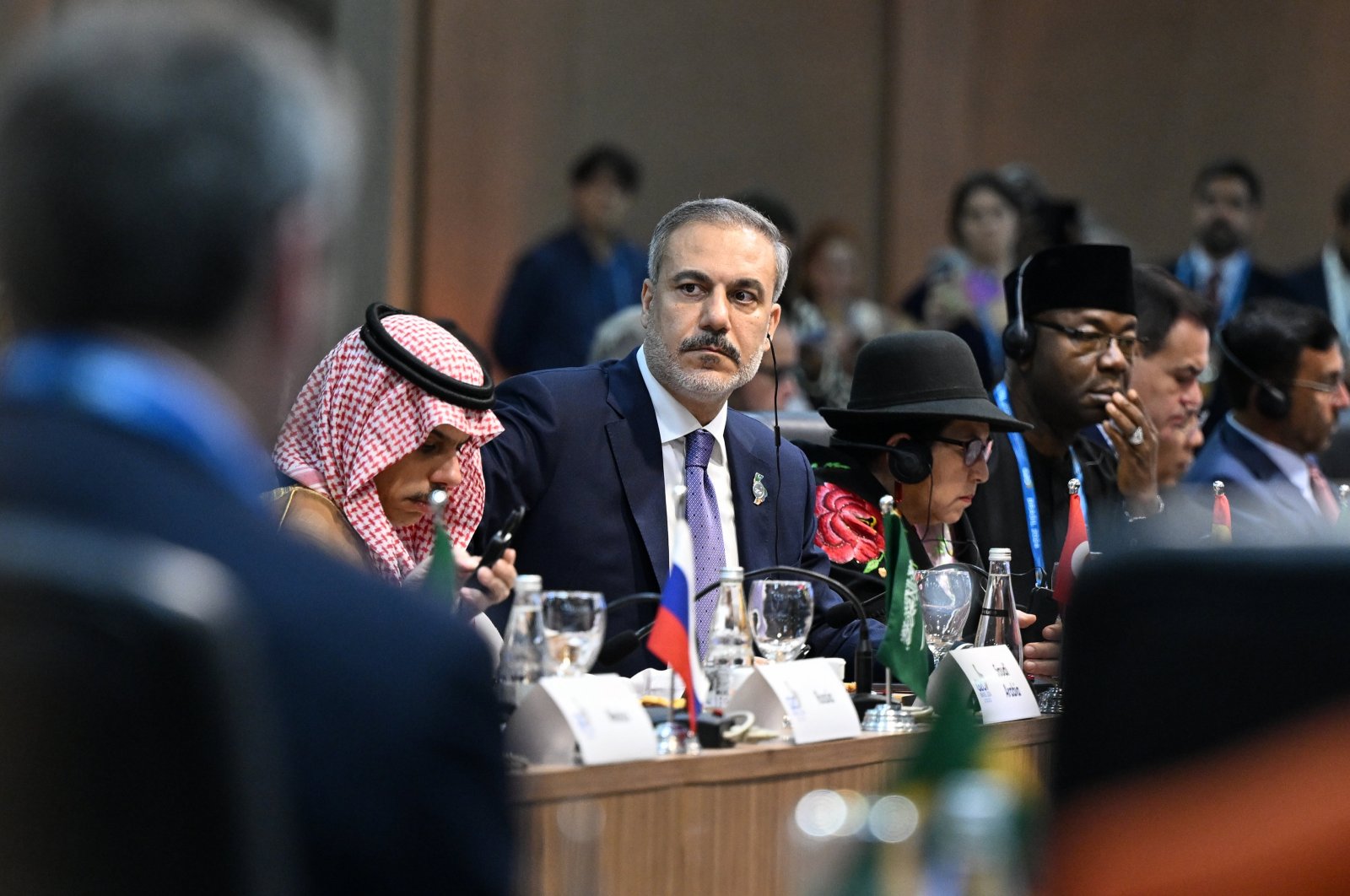 Foreign Minister Hakan Fidan attends the two-day G-20 foreign ministers meeting hosted by the term president in Rio de Janeiro, Brazil, Feb. 22, 2024. (AA Photo)