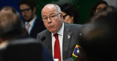 Brazil's Foreign Minister Mauro Vieira speaks during the G-20 foreign ministers meeting in Rio de Janeiro, Brazil, Feb. 21, 2024. (AFP Photo)