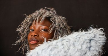 A Black model strikes a pose at the Milan Fashion Week showcase for the Fall-Winter 2024-2025 collection in Milan, Italy, Feb. 22, 2024. (Reuters Photo)