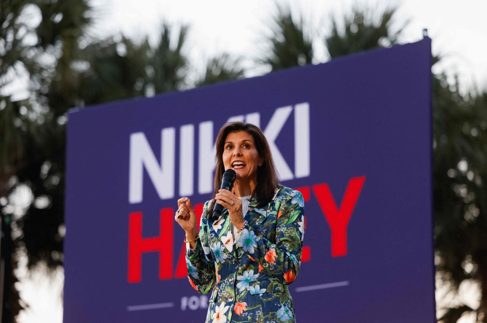 U.S. Republican presidential hopeful Nikki Haley speaks at a campaign event, Beaufort, South Carolina, U.S., Feb. 21, 2024. (AFP Photo)