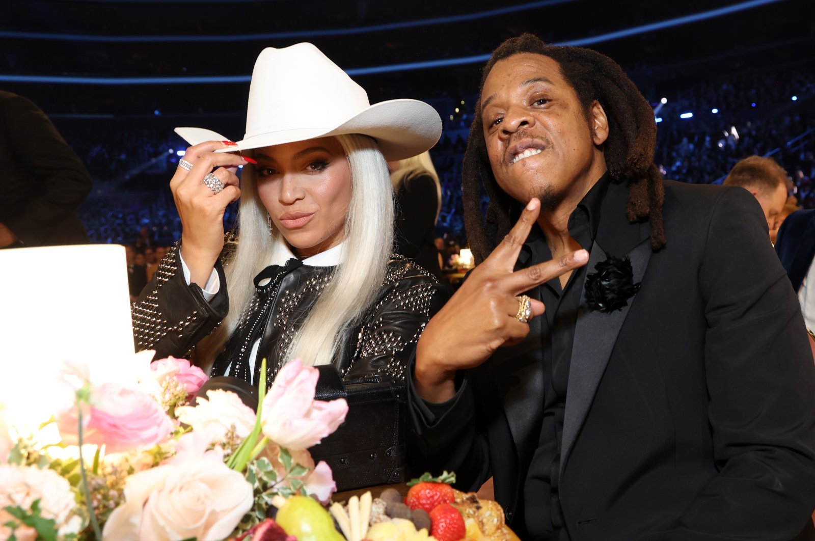 Beyonce (L) and Jay-Z attend the 66th GRAMMY Awards at Crypto.com Arena, Los Angeles, California, U.S., Feb. 4, 2024. (Getty Images Photo)