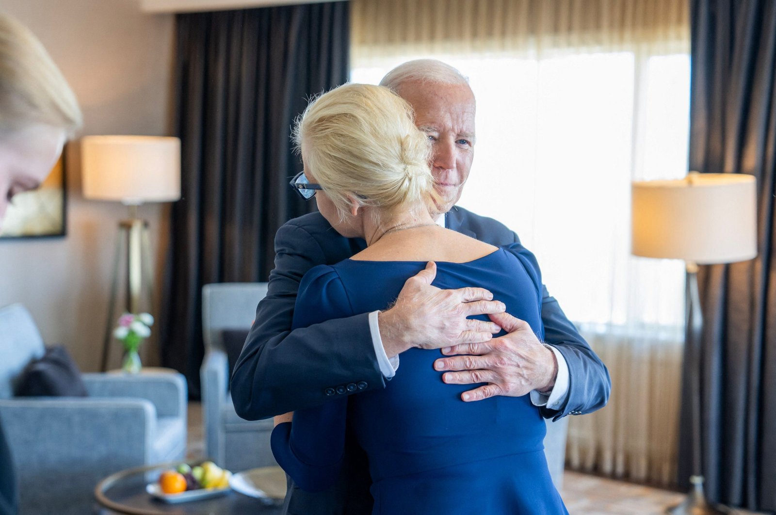 U.S. President Joe Biden hugs Yulia Navalnaya, widow of Kremlin opposition leader Alexei Navalny, who died last week in a Russian prison, San Francisco, U.S., Feb. 22, 2024. (AFP Photo)