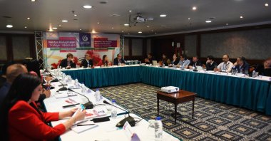 Participants hold a meeting on Türkiye-Venezuela media cooperation, Caracas, Venezuela, Feb. 20, 2024. (AA Photo)
