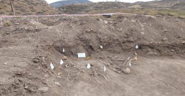 Mass grave in Khojaly, Azerbaijan, Feb. 23, 2024. (AA Photo)