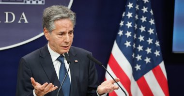 U.S. Secretary of State Antony Blinken speaks during a news conference at the Casa Rosada in Buenos Aires, Argentina, Feb. 23, 2024. (EPA Photo)