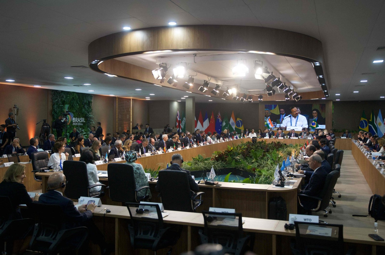 General view of the G-20 Foreign Ministers meeting in Rio de Janeiro, Brazil, taken on Feb. 21, 2024. (AFP Photo)