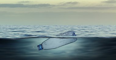 Plastic bottle floats in the ocean. (Getty Images Photo)