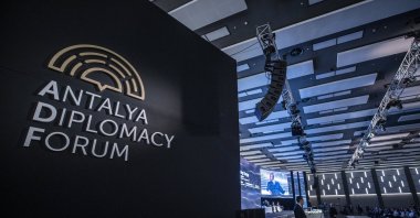 Participants speak during a panel session in the Antalya Diplomacy Forum, Antalya, southern Türkiye, March 15, 2022. (AA Photo)