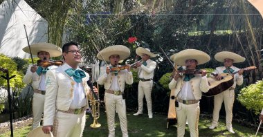 In a harmonious celebration of cultural exchange, mariachis took center stage to perform Türkiye's national anthem during the Türkiye-Mexico City Media Meetings hosted by the YEE in Mexico City, Mexico, Feb. 24, 2024. (Photo by Funda Karayel)