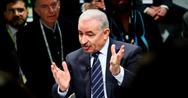 Palestinian PM Mohammad Shtayyeh speaks at the 60th Munich Security Conference (MSC), in Munich, Germany, Feb. 18, 2024. (EPA Photo)