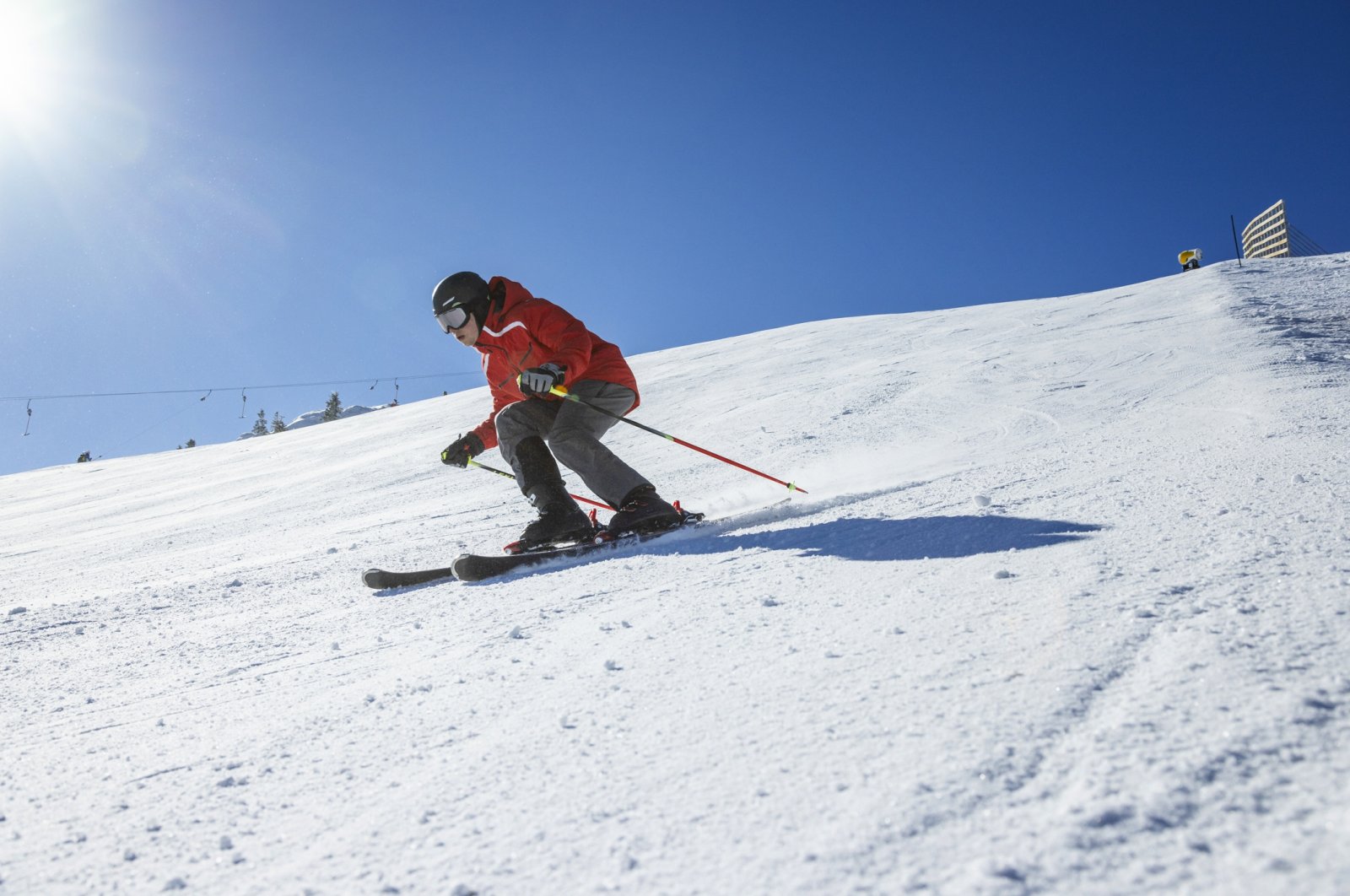 Young skier skis at Jahorina Ski Resort, Bosnia-Herzegovina, Feb. 22, 2022. (Getty Images Photo)