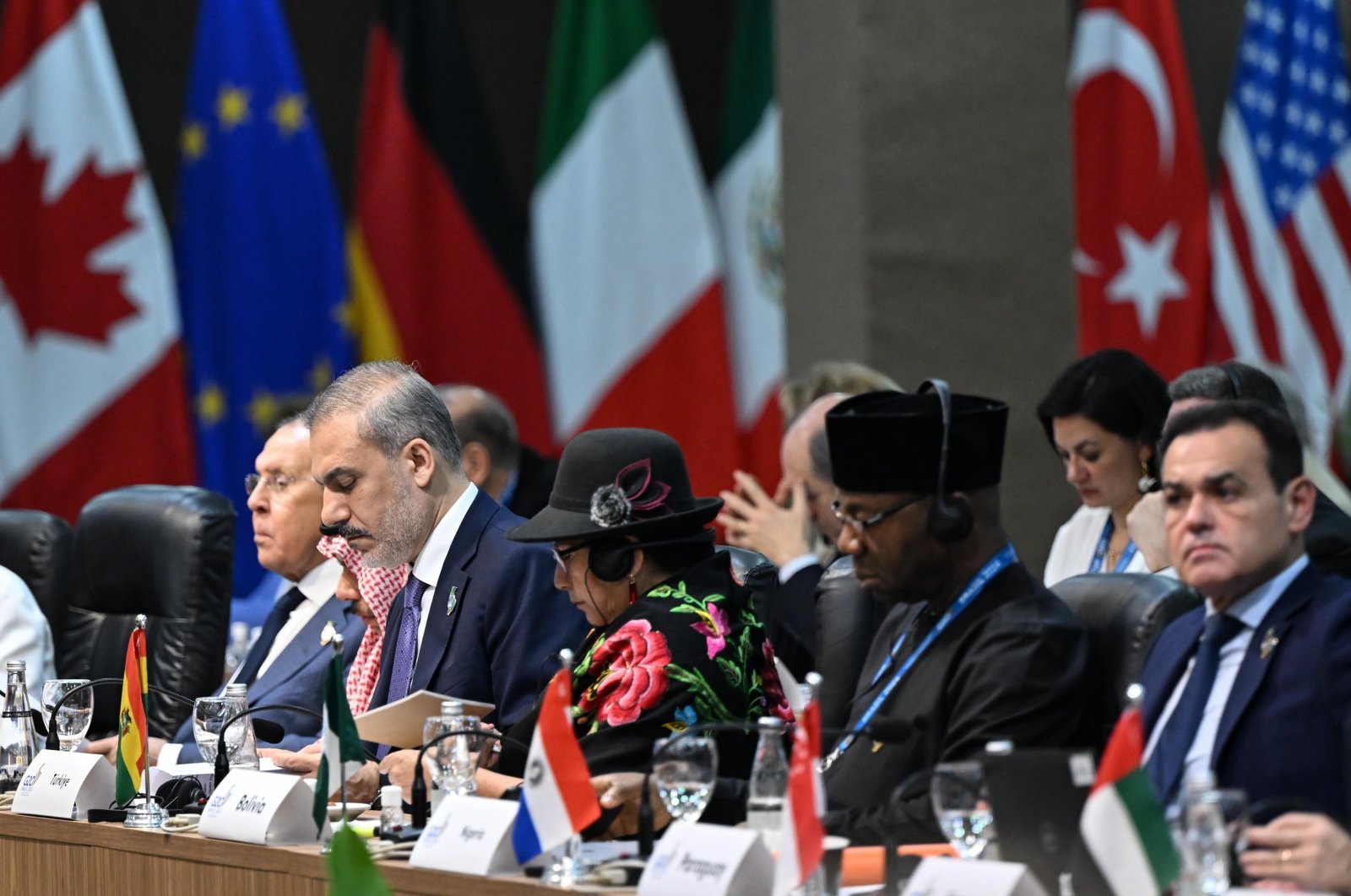 Foreign Minister Hakan Fidan attends a meeting of G-20 foreign ministers, Rio de Janeiro, Brazil, Feb. 21, 2024. (DHA Photo)