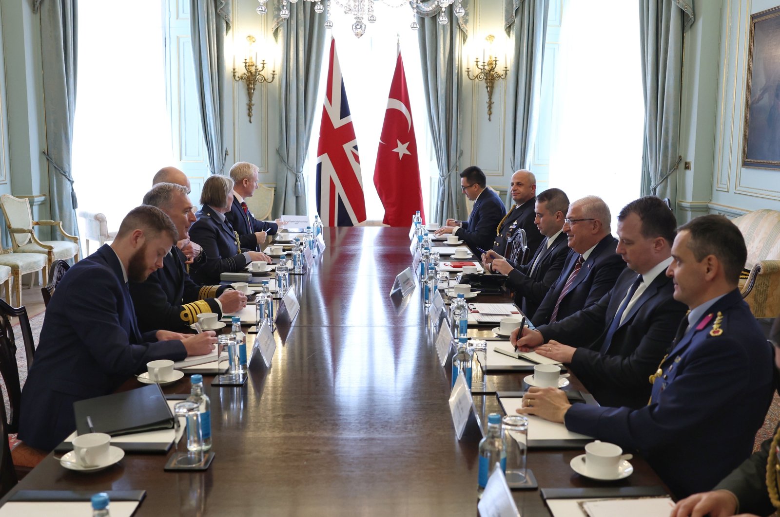 Turkish and British defense officials hold a meeting in London, Feb. 27, 2024. (AA Photo)