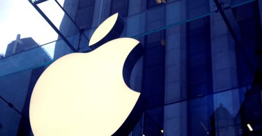 The Apple Inc. logo is seen hanging at the entrance to the Apple store on 5th Avenue in Manhattan, New York, U.S., Oct. 16, 2019. (Reuters Photo)