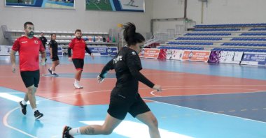 Turkish national hearing-impaired teams players train ahead of the 20th Deaflympics, Erzurum, Türkiye, Feb. 24, 2024. (AA Photo)
