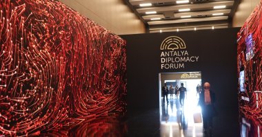 The diplomacy tunnel is seen at the Nest Convention Center in Antalya, Türkiye, March 12, 2022 (Photo by Dilara Aslan Özer)