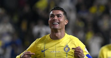 Al-Nassr's Cristiano Ronaldo celebrates scoring their first goal against Al-Fateh at the Al-Awwal Park, Riyadh, Saudi Arabia, Feb. 17, 2024. (Reuters Photo)