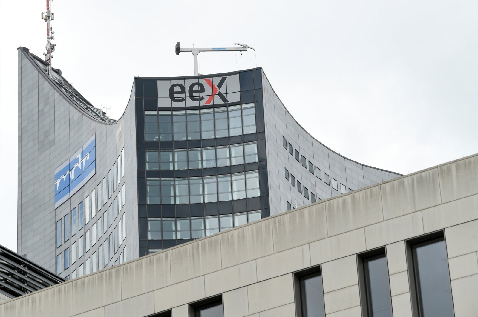 The logo of the European Energy Exchange (EEX), the world&#039;s biggest online power trading platform, is pictured at the headquarters, Leipzig, Germany, April 25, 2021. (Reuters Photo)