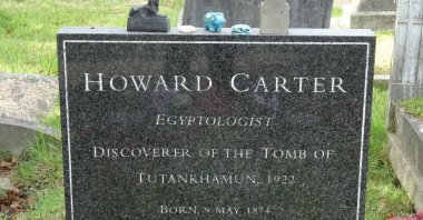 The gravestone of Egyptologist Howard Carter lies at the Putney Vale Cemetery, London, U.K. (Photo by A. Peter Dore)