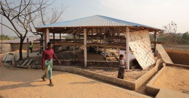 A view of the shelter being constructed by the Presidency of Religious Affairs (Diyanet) at Kutupalong Refugee Camp in Cox&#039;s Bazar, Bangladesh, March 4, 2024. (IHA Photo)