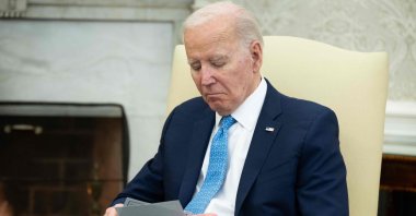U.S. President Joe Biden looks on during a meeting in the White House, Washington, D.C., March 1, 2024. (AFP Photo)