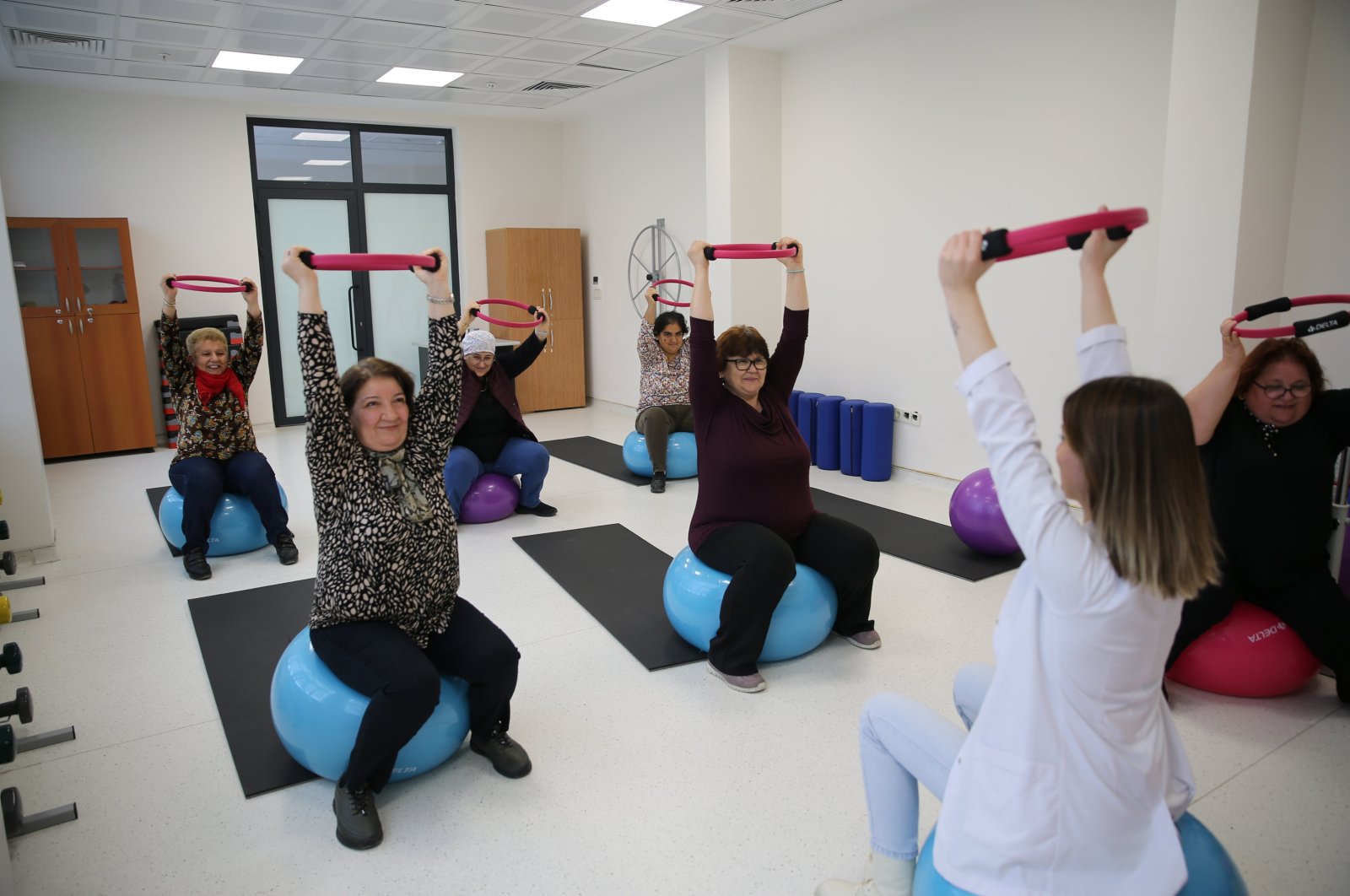 Participants exercise at the Obesity School in Edirne, Türkiye, March, 4, 2024. (AA Photo)
