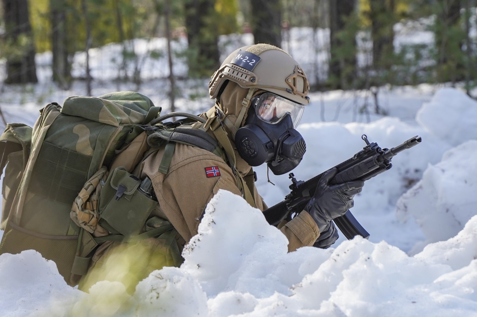 A Norwegian soldier is seen during NATO&#039;s Exercise Cold Response 2022, Rena, Norway, March 26, 2024. (Reuters Photo)