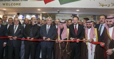 Trade Minister Ömer Bolat (3rd L) and other officials attend an opening ceremony of a fair in Riyadh, Saudi Arabia, March 4, 2024. (AA Photo)