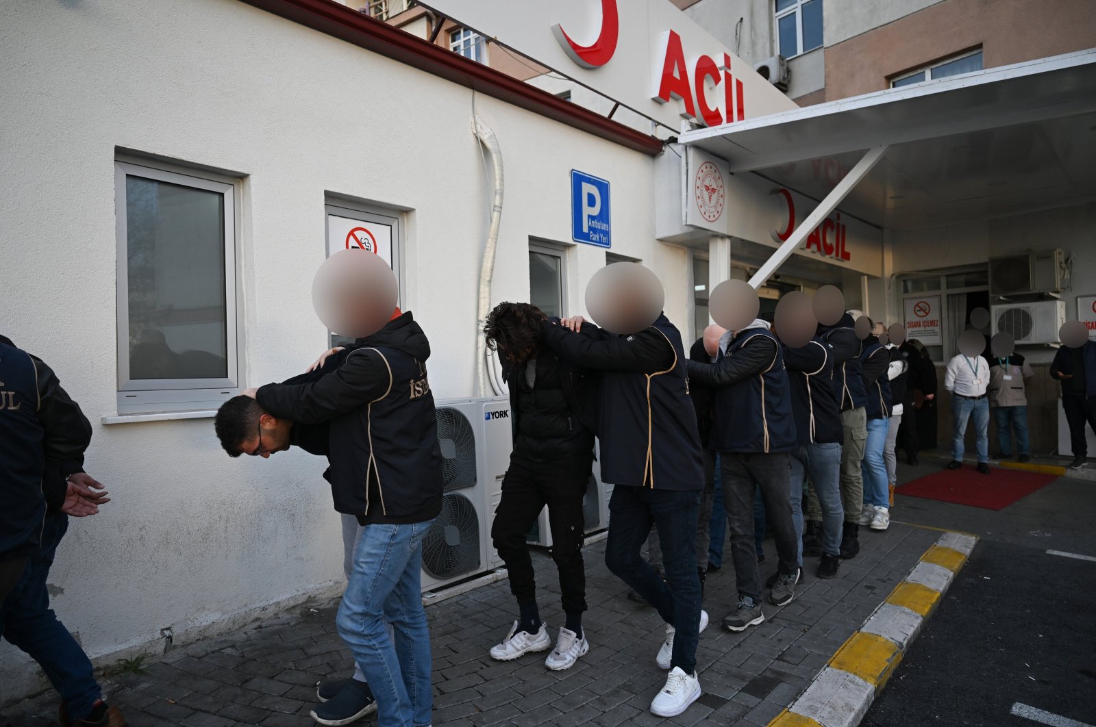 Police escort suspects captured in an earlier operation against Mossad, Istanbul, Türkiye, Jan. 4, 2024. (AA Photo)