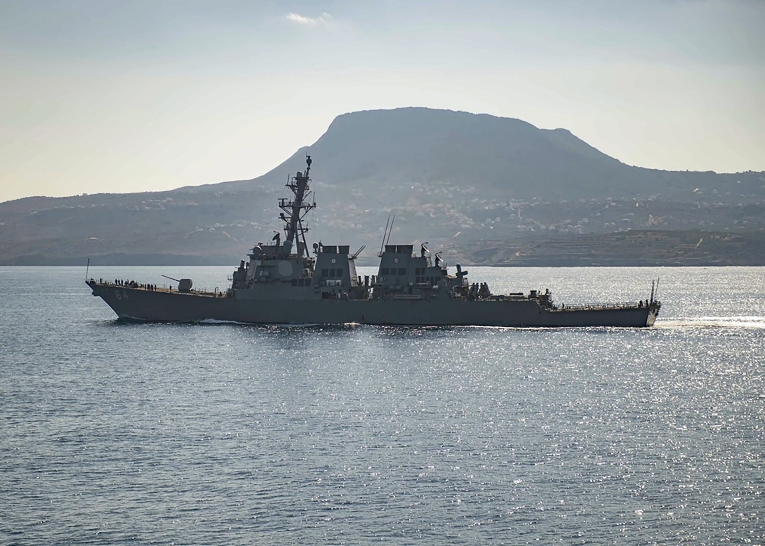 The guided-missile destroyer USS Carney was allegedly the target of the failed Houthi attack off the Red Sea coast on March 5, 2024. (AP Photo)