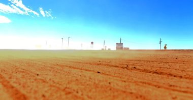 A view of the entrance of White Sands Missile Range where the Trinity test site is located, near White Sands, New Mexico, U.S., Feb. 21, 2024. (AFP Photo)