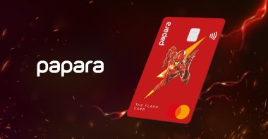Papara's new card product, DC-licensed "Flash Card" is seen in this photo dated Feb. 13, 2024. (DHA Photo)